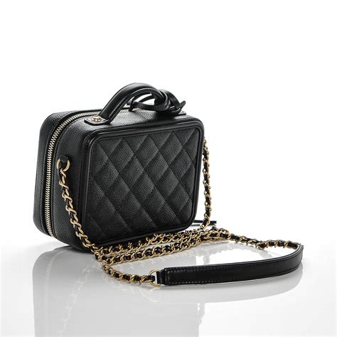 chanel caviar quilted small cc filigree vanity case beige black|Small leather goods — Fashion .